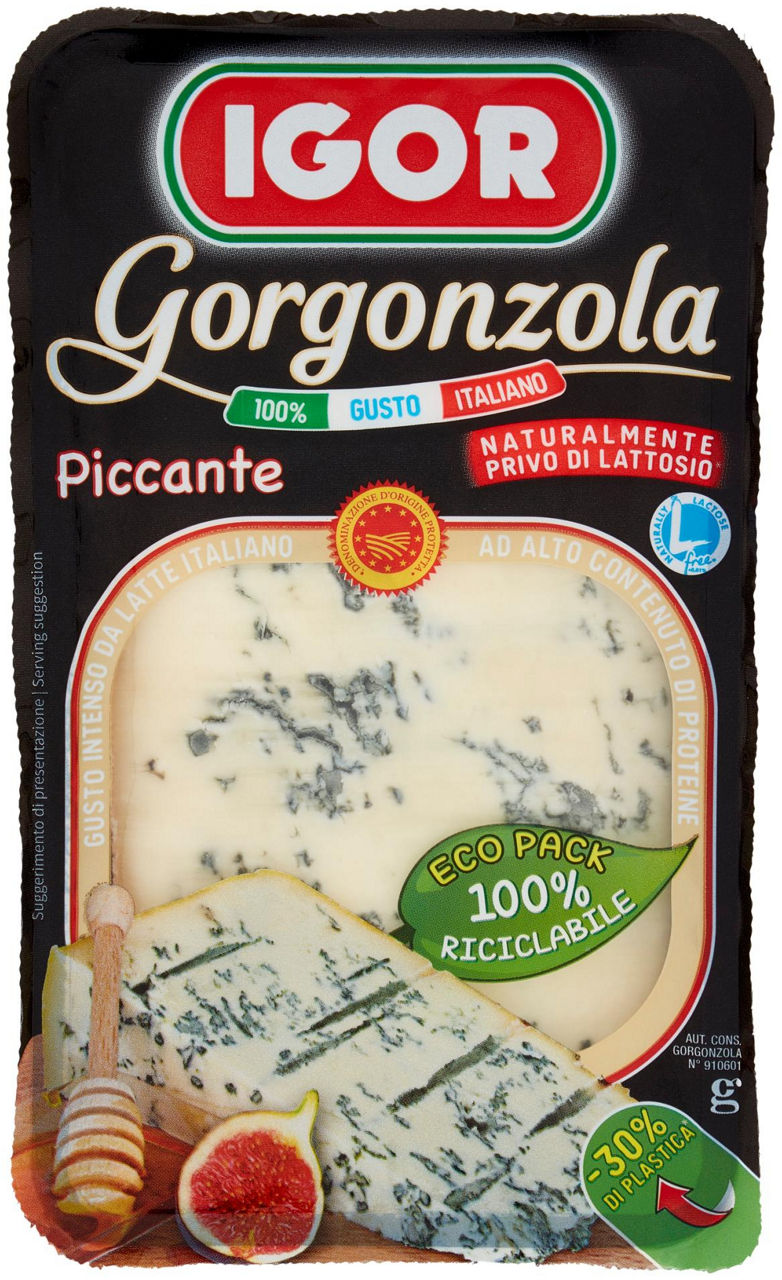 Gorgonzola piccante dop igor vaschetta g 150