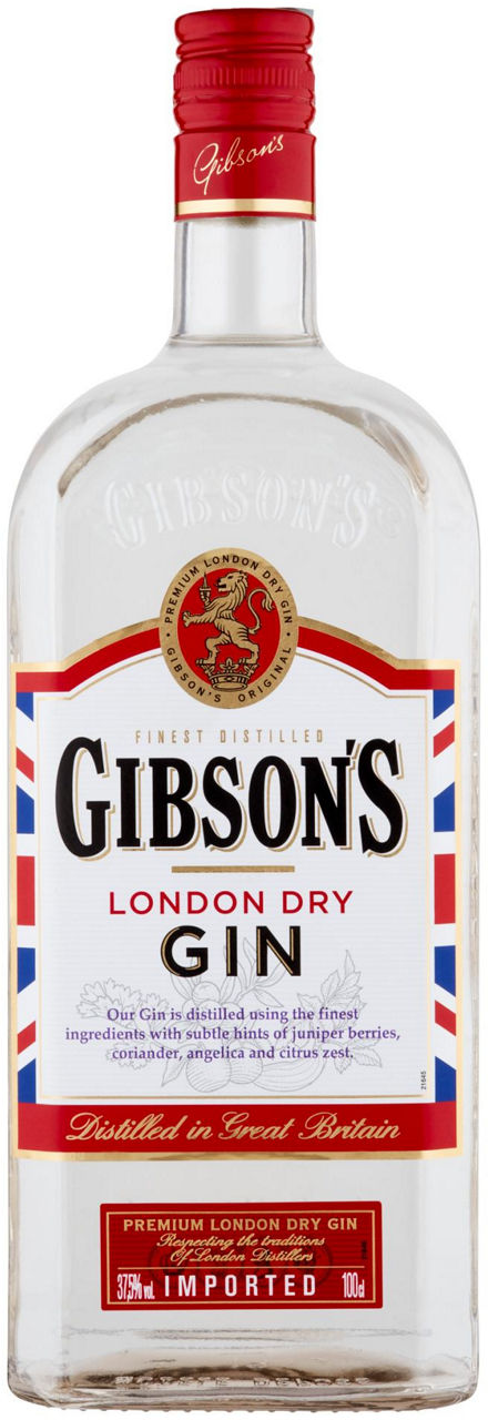Gin gibson's london dry 37,5 gradi bottiglia l 1