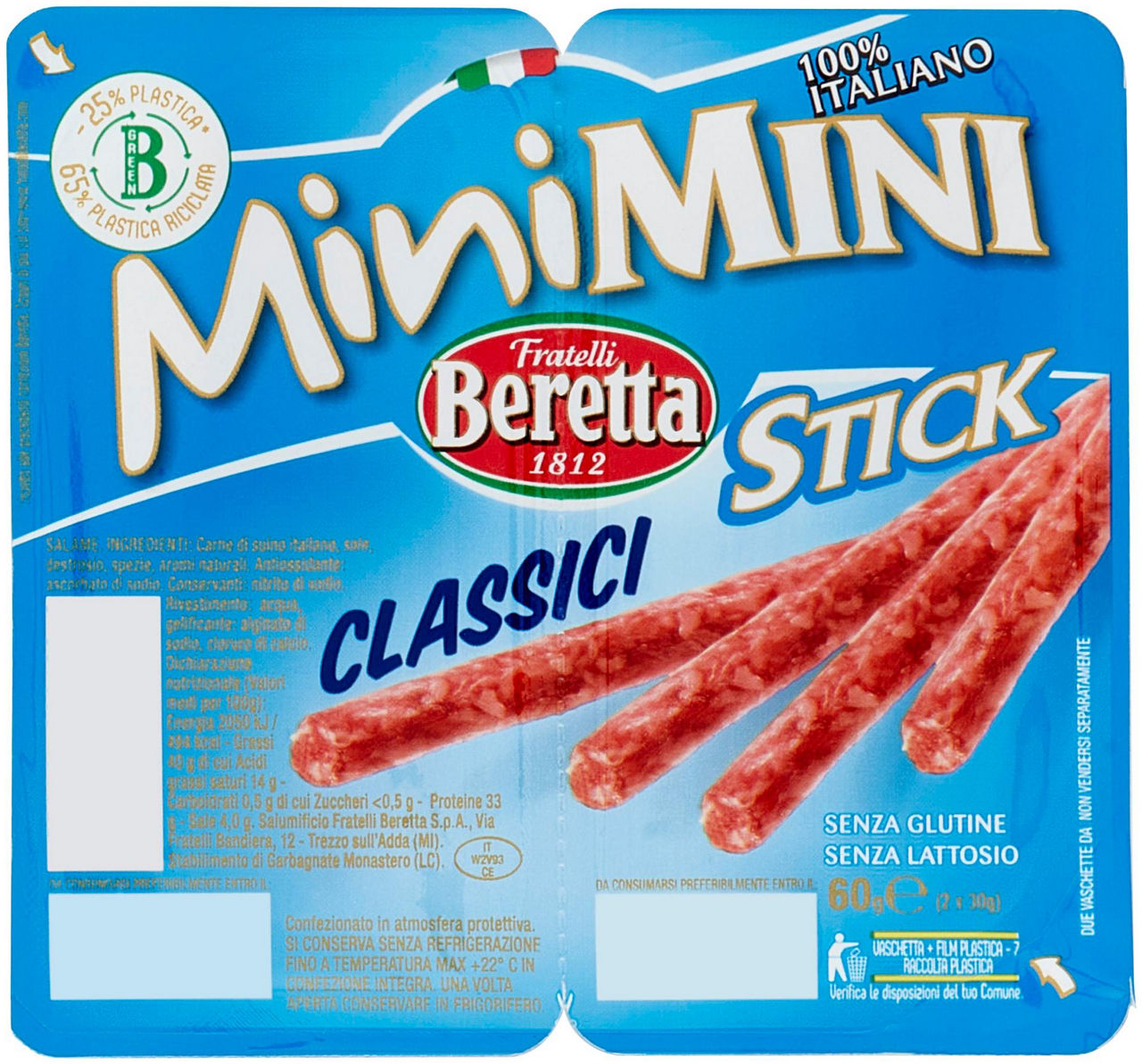 Salamini stick classici minimini beretta 2pz g 60