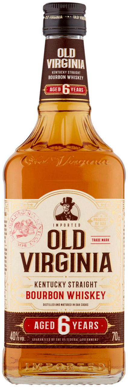 Whisky bourbon 40 gradi 6 yo old virginia bottiglia ml 700