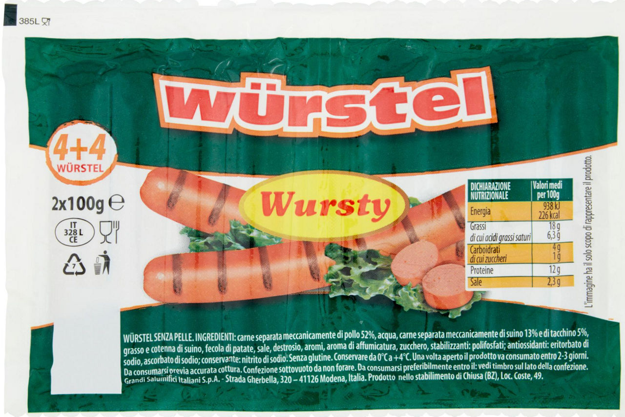 Wurstel wursty pz4 sv 100+100g