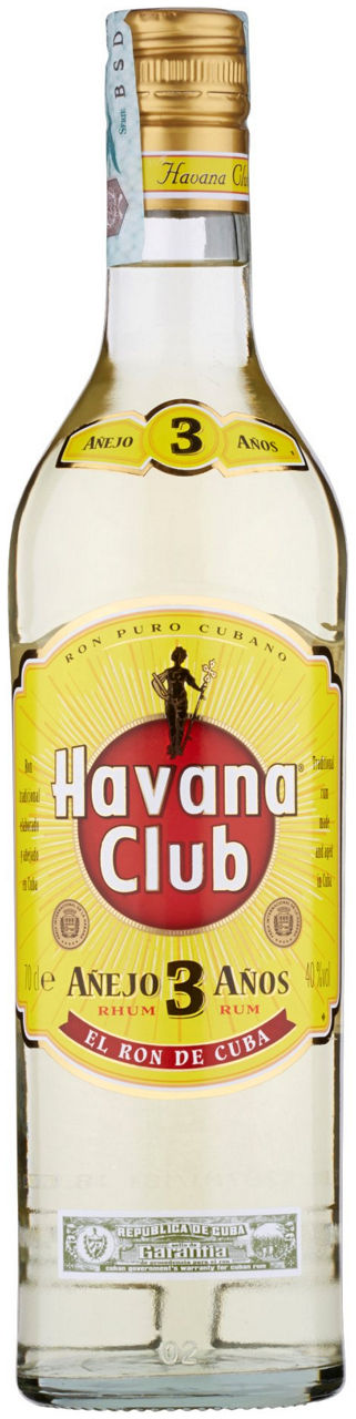 RHUM HAVANA CLUB 3 ANOS GRADI 40 BOTTIGLIA  ML 700 - 0
