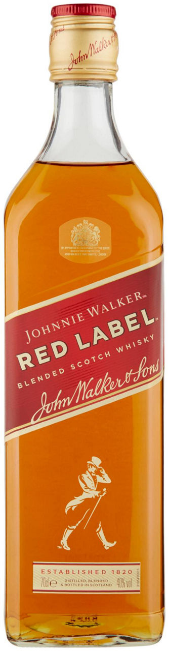 Whisky johnnie  walker red label 3 y.o. 40 gradi  bottiglia ml. 700