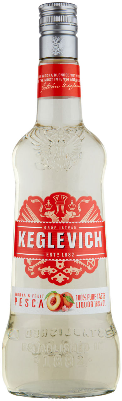 Vodka alla pesca keglevic 18 gradi bottiglia ml.700