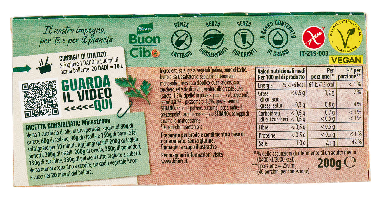 DADO VEGETALE KNORR TAVOLETTE 20 SCATOLA G 200 - Immagine 21