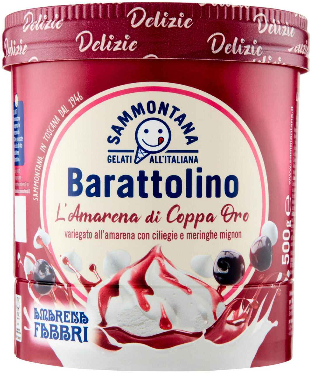 Gelato alla vaniglia con variegatura all'amarena 500 gr