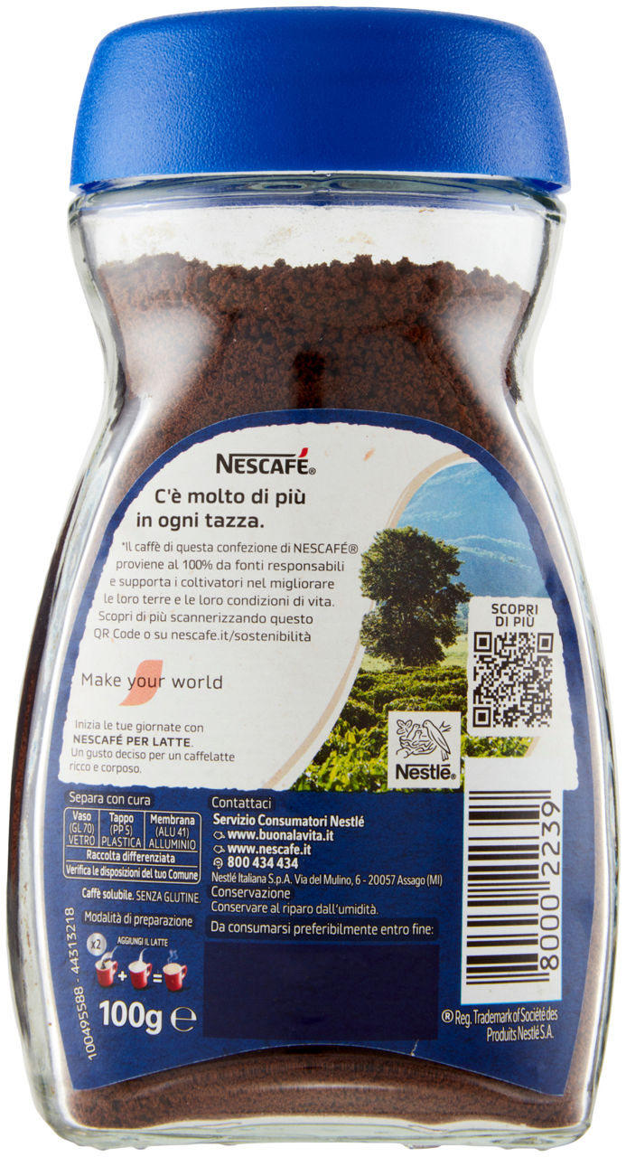 CAFFE' NESCAFE' CAFFELATTE SOLUBILE BARATTOLO GR.100 - 2