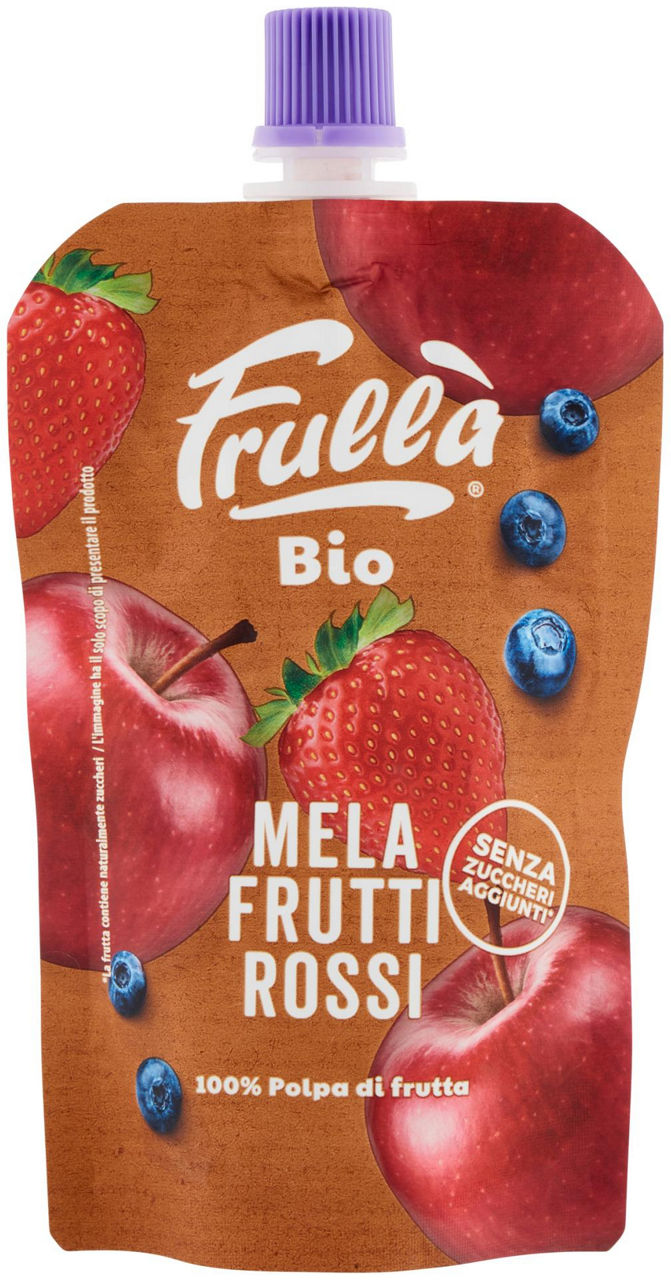 Polpa di frutta frullata Bio Mela Frutti Rossi 100 g - 0