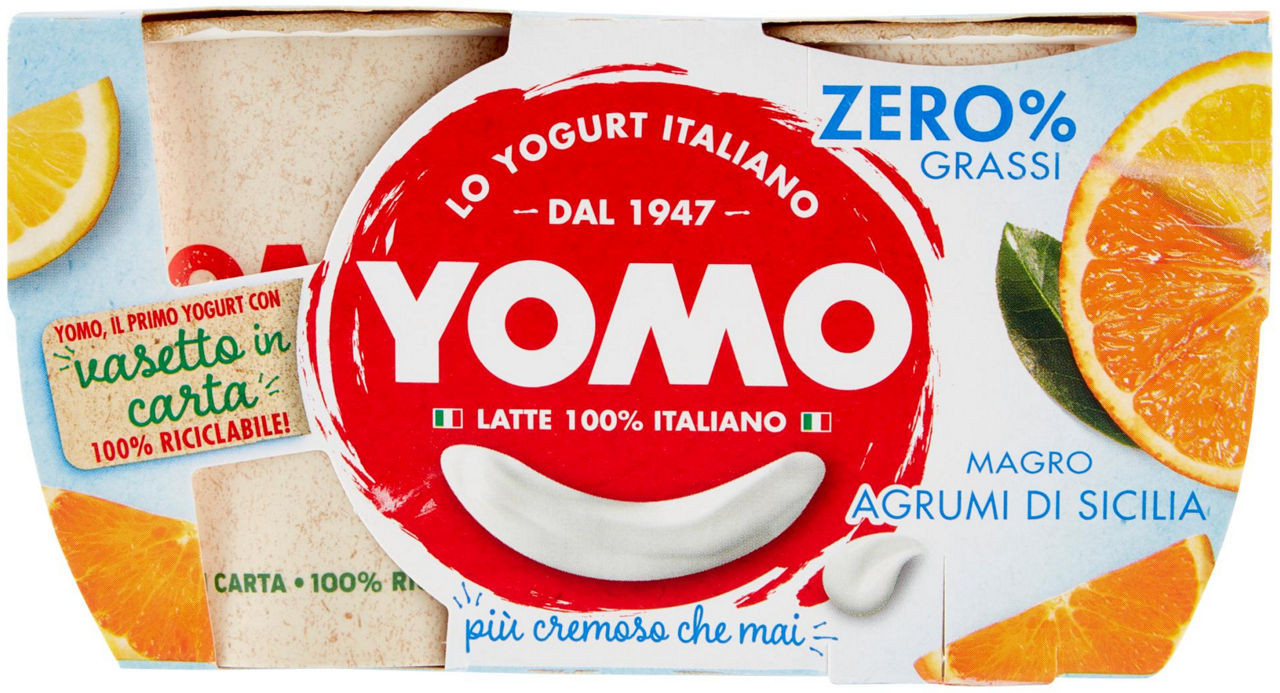 Yogurt 0,1% yomo 100% naturale agrumi di sicilia 2x125g