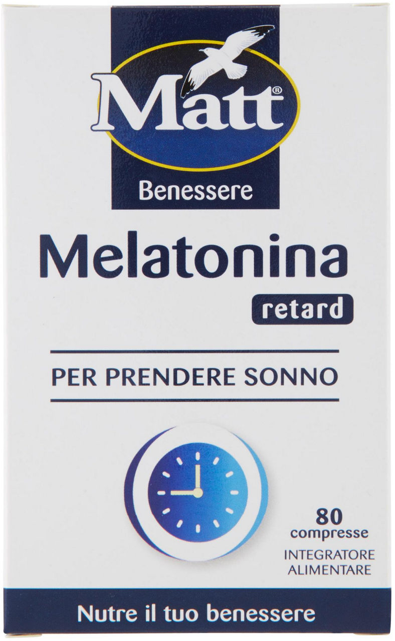 Integratore matt&diet melatonina retard 80 compr. scatola gr. 6,8
