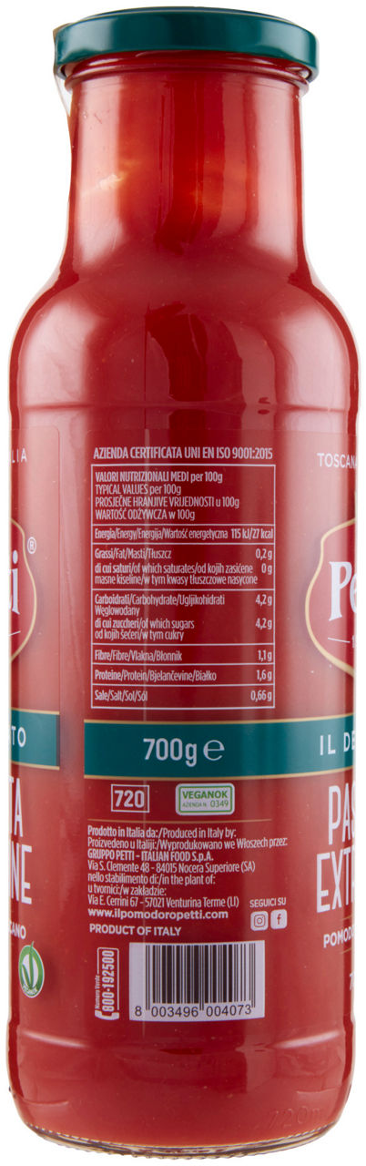 PASSATA CLASSICA  EXTRA FINE IL DELICATO PETTI BOTTIGLIA GR.700 - Immagine 11