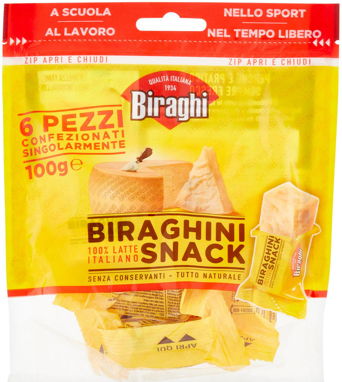 Biraghini snack granbiraghi busta pz 6 g 100