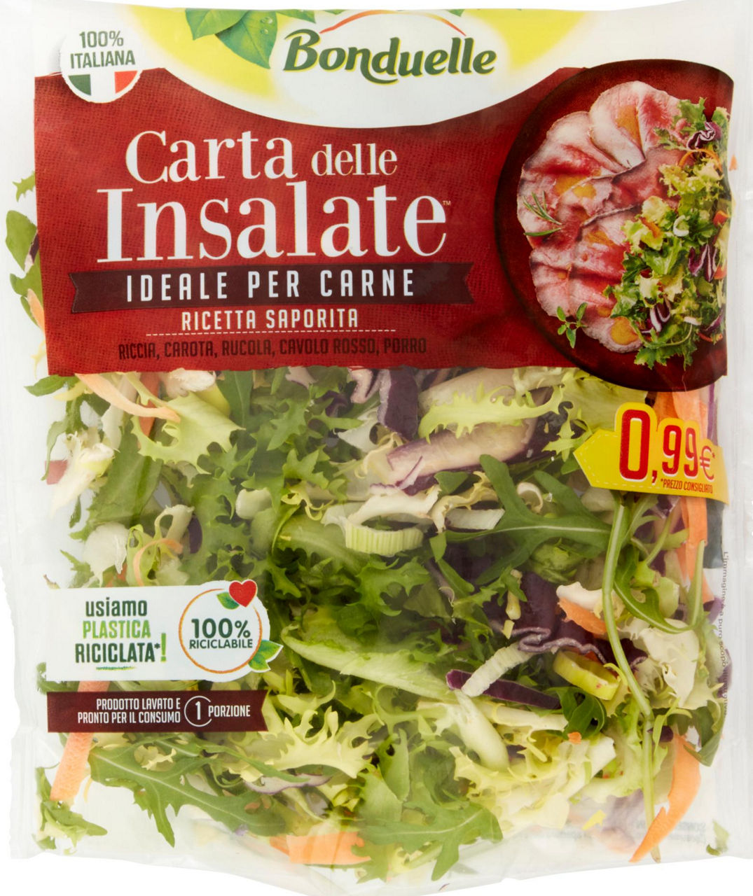 Carta delle insalate ricetta saporita 80 g
