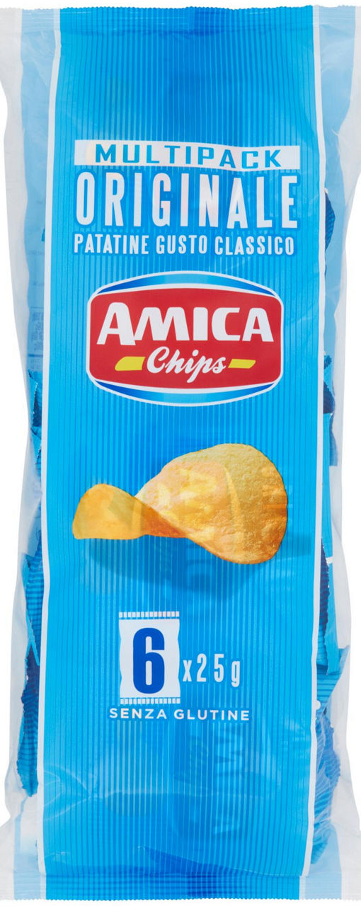 Patatine gusto classico originale amica chips 25g x6pz mpk g 150