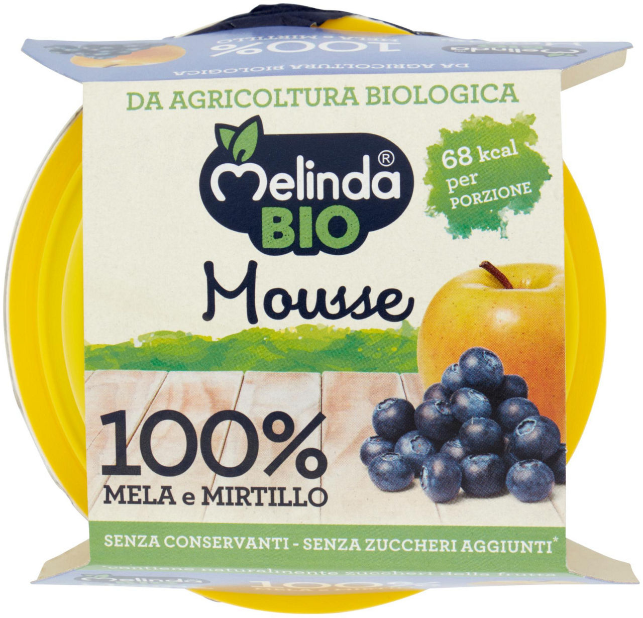 Mousse Bio 100% Mela e Mirtillo 2 x 100 g - 0