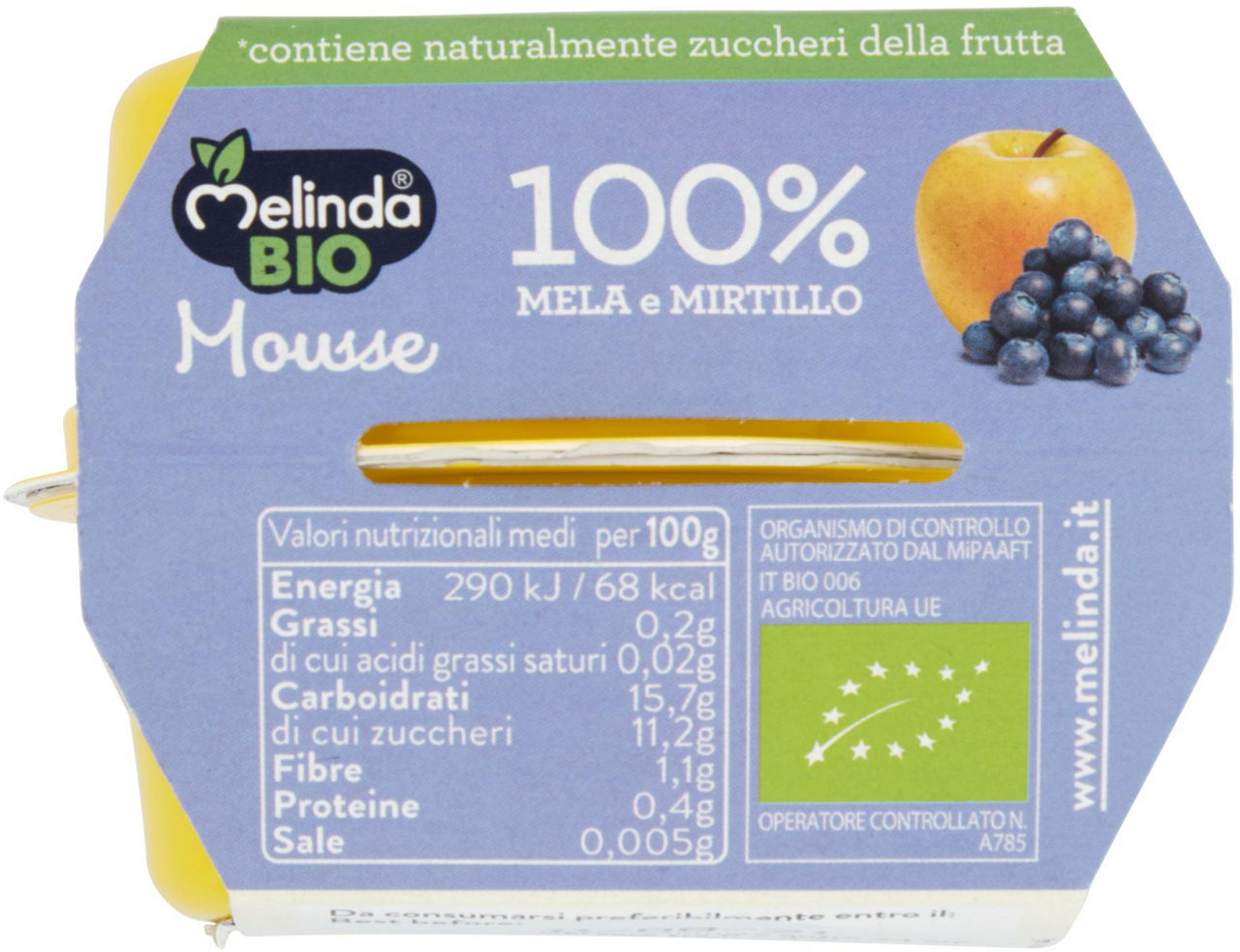 Mousse Bio 100% Mela e Mirtillo 2 x 100 g - 5