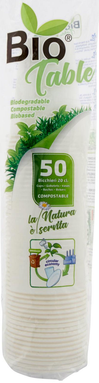 Conf. 50 bicchieri 20cl compostabili