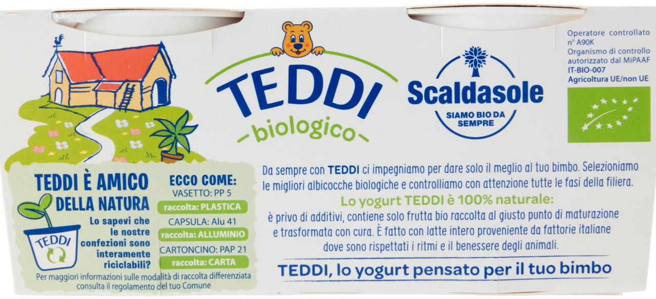 YOGURT TEDDI BIO FATT SCALDASOLE ALBICOCCA 2X115 G - 2