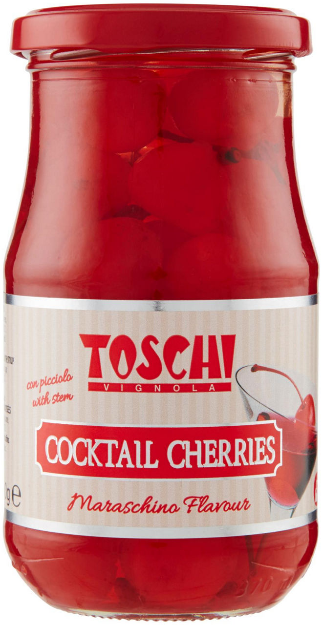 Ciliegie rosse cocktail al maraschino toschi vaso vetro g 410