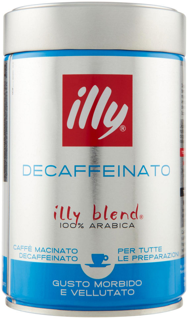 Caffe' illy espresso macinato decaffeinato barattolo g  250