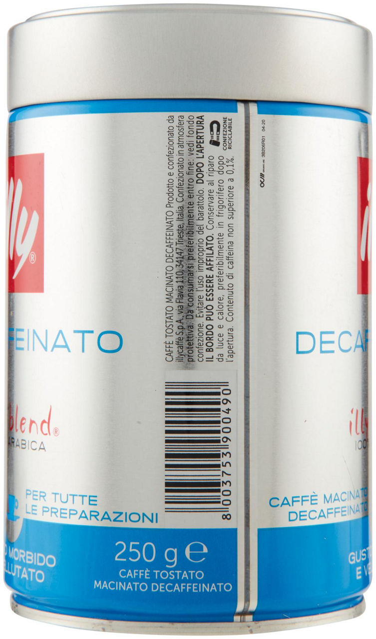 CAFFE' ILLY ESPRESSO MACINATO DECAFFEINATO BARATTOLO G  250 - 1