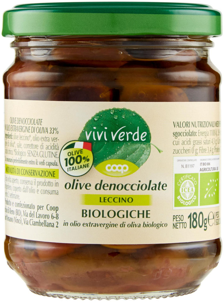 Olive denocciolate leccino biologiche vivi verde 180 g