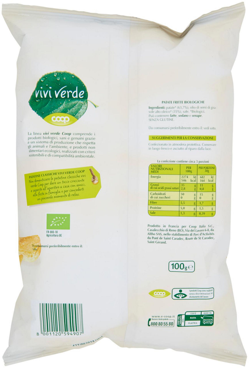 patatine classiche Biologiche Vivi Verde 100 g - 2