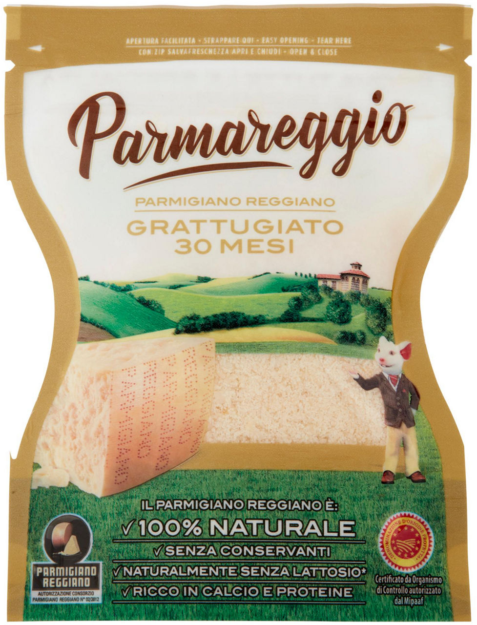 Parmigiano reggiano dop grattugiato 30 mesi parmareggio bs 60g