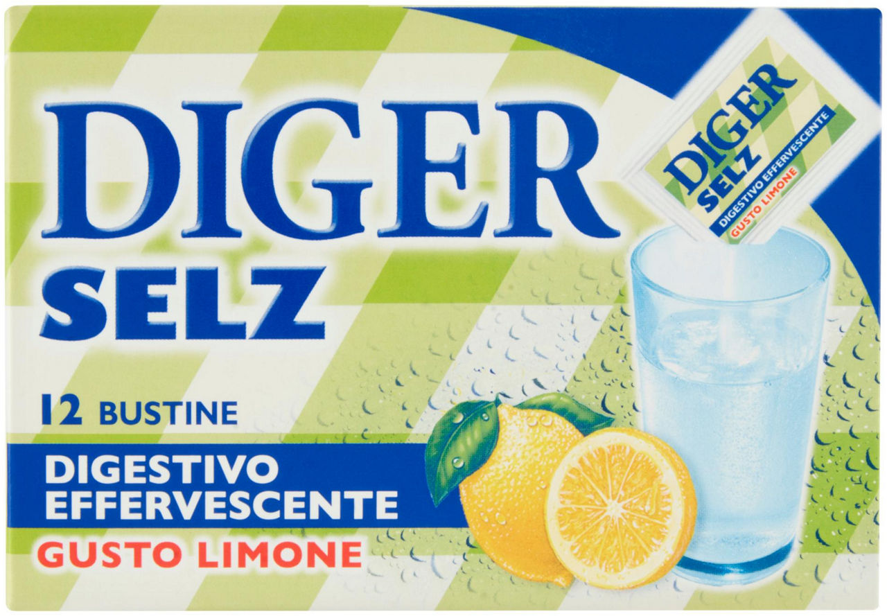 Digestivo diger selz gusto limone dissetante/effervescente x12 buste sc. g 42