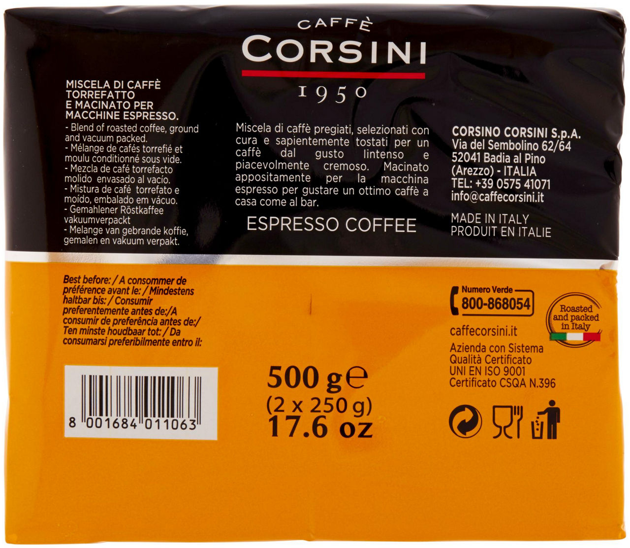 CAFFE' CORSINI ESPRESSO CASA BIPACK SACCHETTO GR. 250X2 - 2