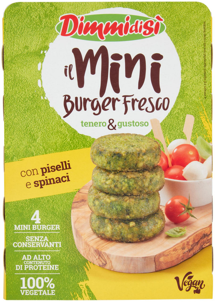 Mini burger fresco con piselli e spinaci 4x50 g