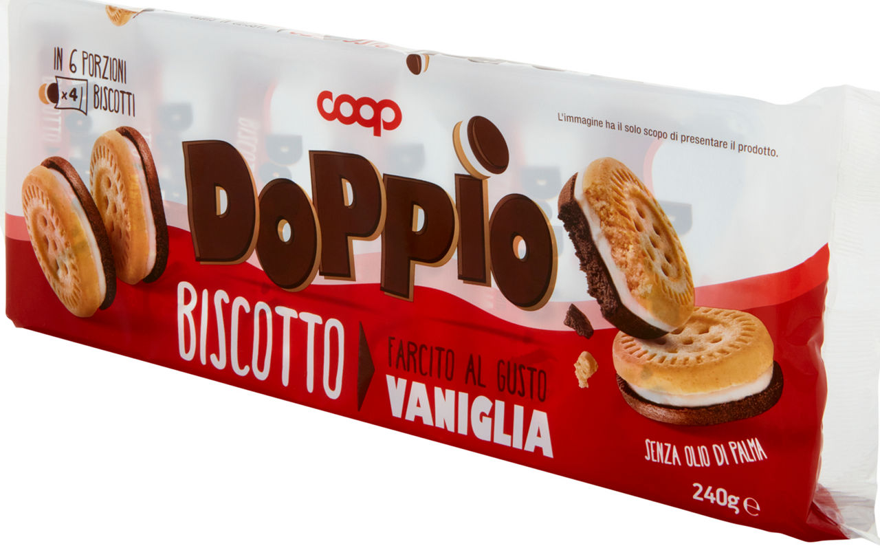 Snack Biscotto Farcito al Gusto di Vaniglia 6 x 40 g - 6