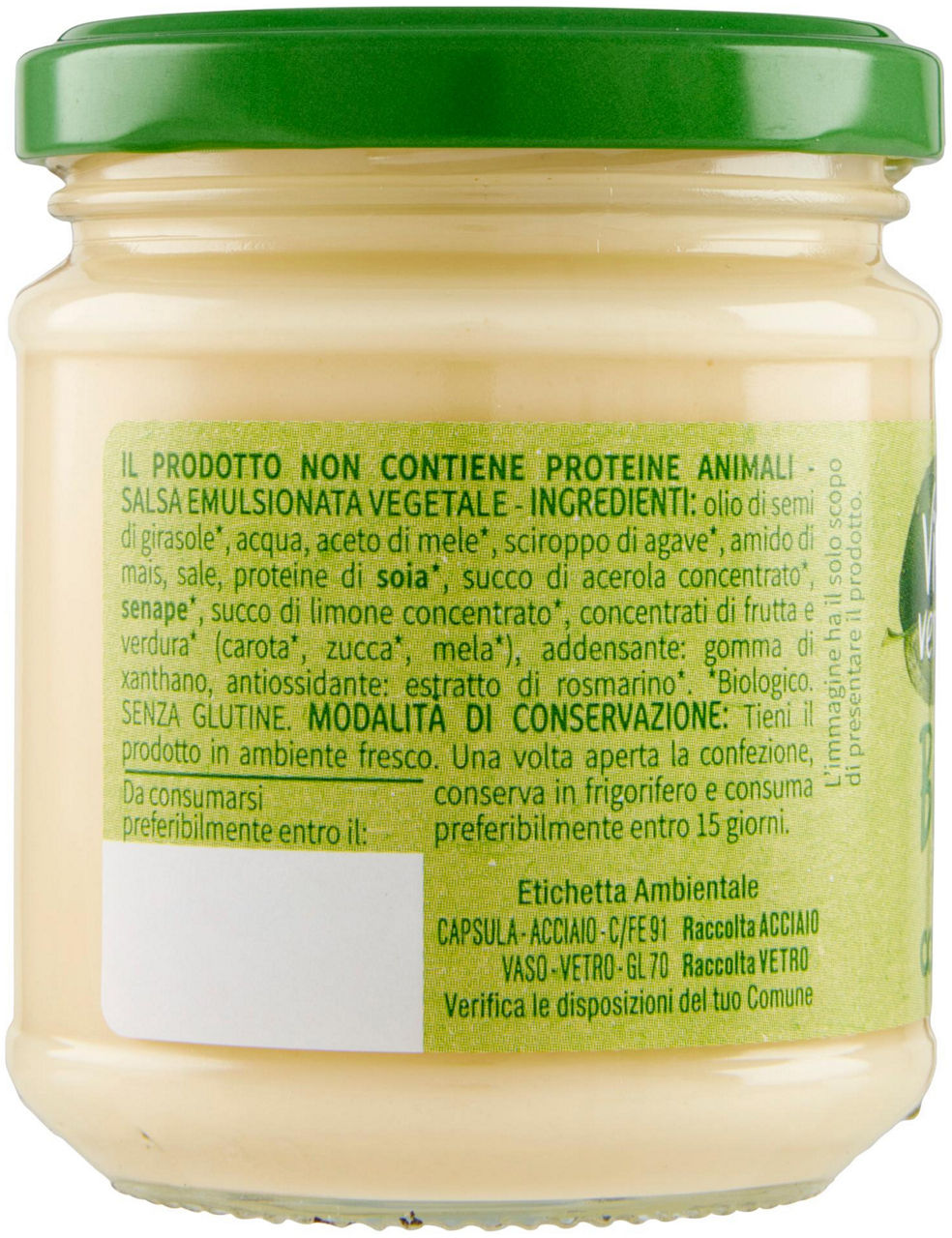 maionese senza uova Biologica Vivi Verde 180 g - 1