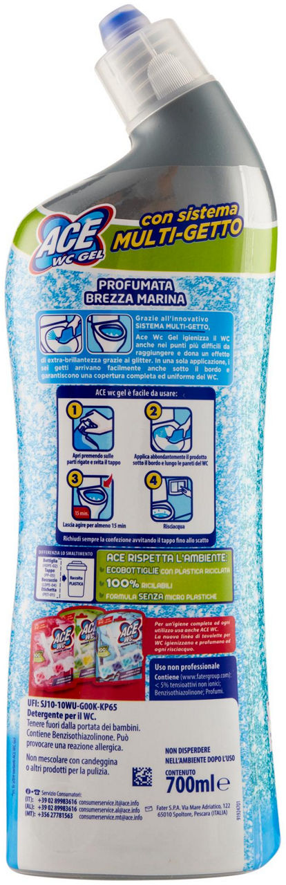 DETERGENTE WC GEL ACE PROFUMATO ASSORTITO BREZZA MARINA/MUSCHIO BIANCO ML700 - Immagine 21