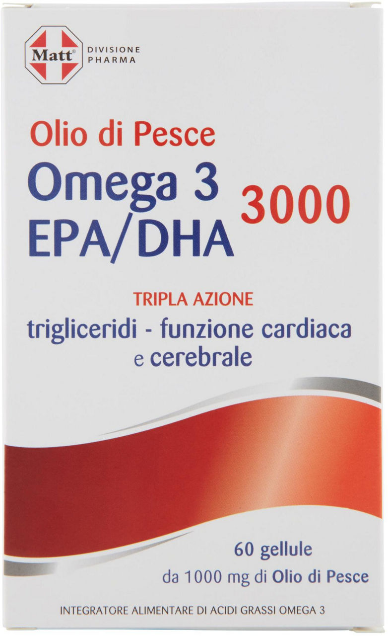 Integratore omega 3 epa/dha 3000 matt & diet pharma scatola gr 76,5