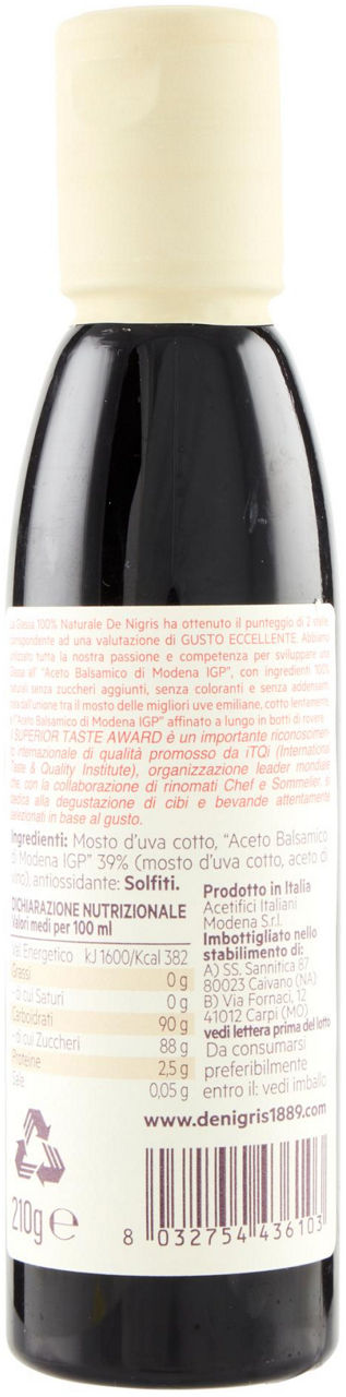 GLASSA 100% NATURALE CON ACETO BALSAMICO DI MODENA IGP DE NIGRIS G 210 - Immagine 21