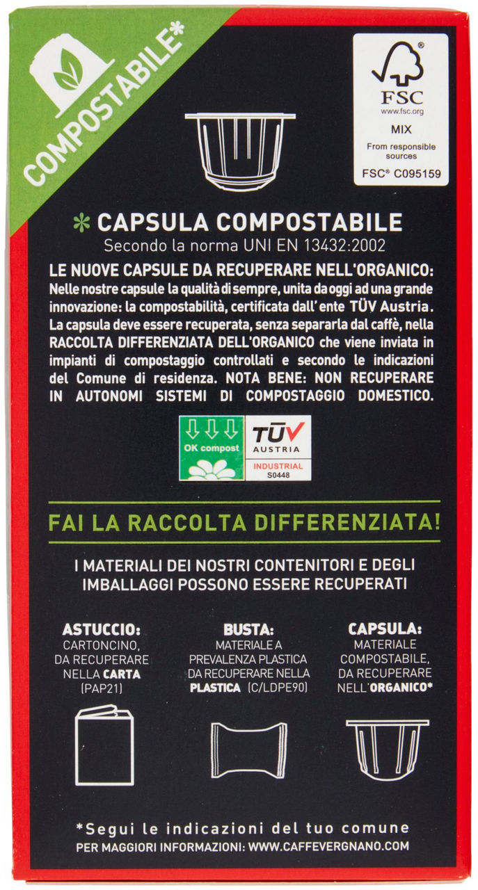 ÈSPRESSO CREMOSO COMPOSTABILE CAFFE' VERGNANO SCATOLA10 CAPSULE XGR.5 - 3