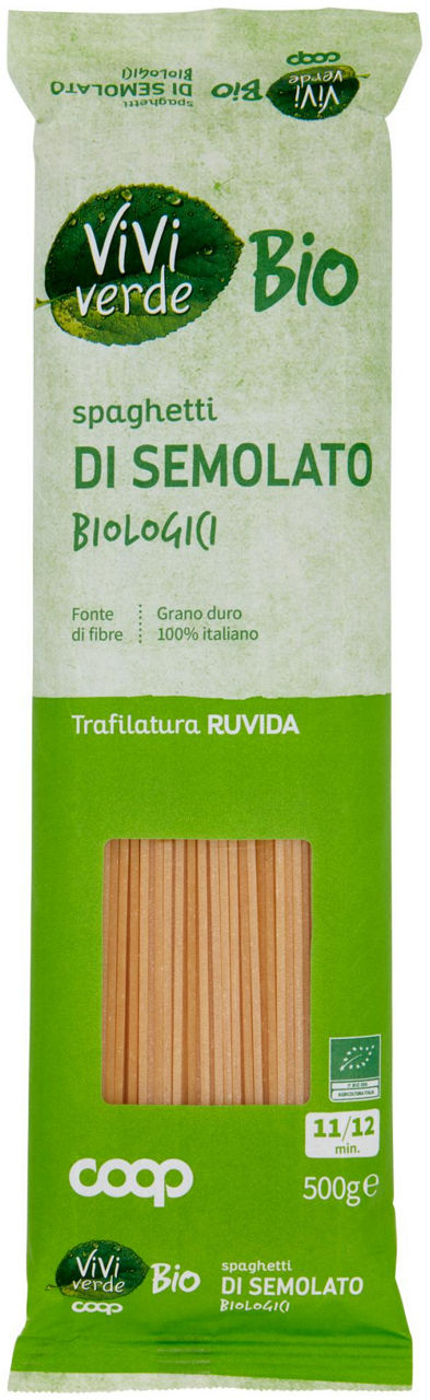Spaghetti di semolato biologici vivi verde 500 g