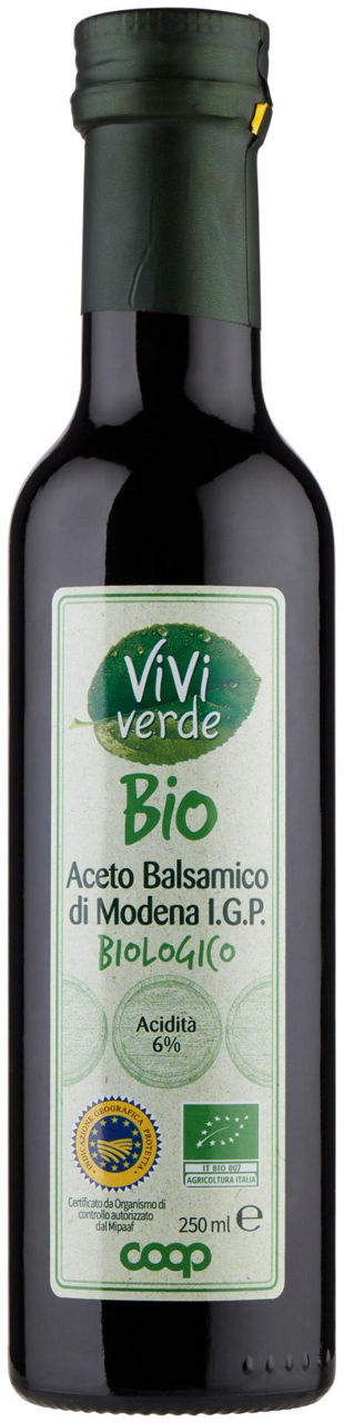 Aceto balsamico di modena i.g.p. biologico vivi verde 250 ml