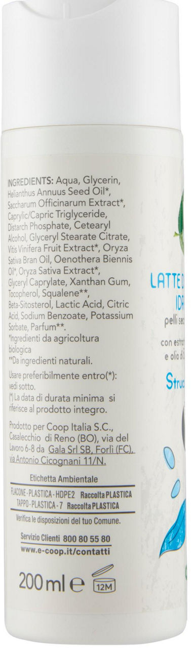 Latte Detergente Idratante pelli secche e delicate Vivi Verde 200 ml - 1