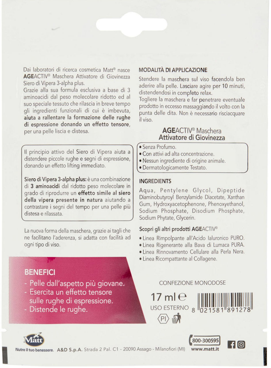 Maschera viso monouso in tessuto siero di vipera 1 pz - Immagine 21