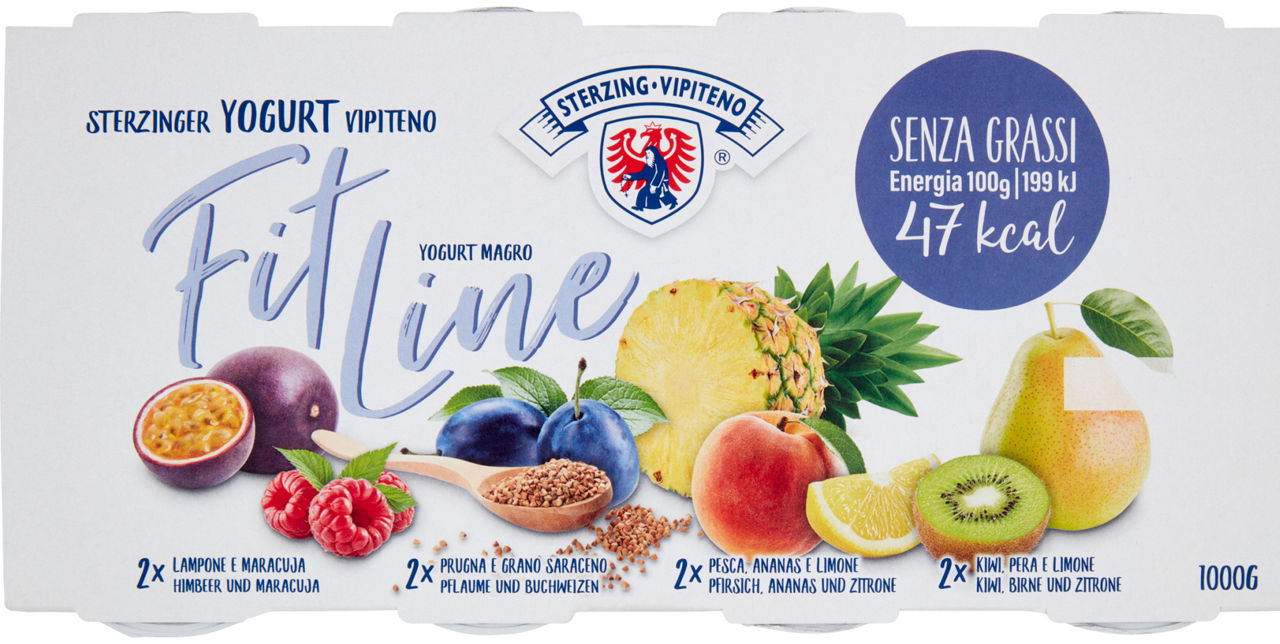 Yogurt senza grassi frutta assortita 8 pz da 125 gr