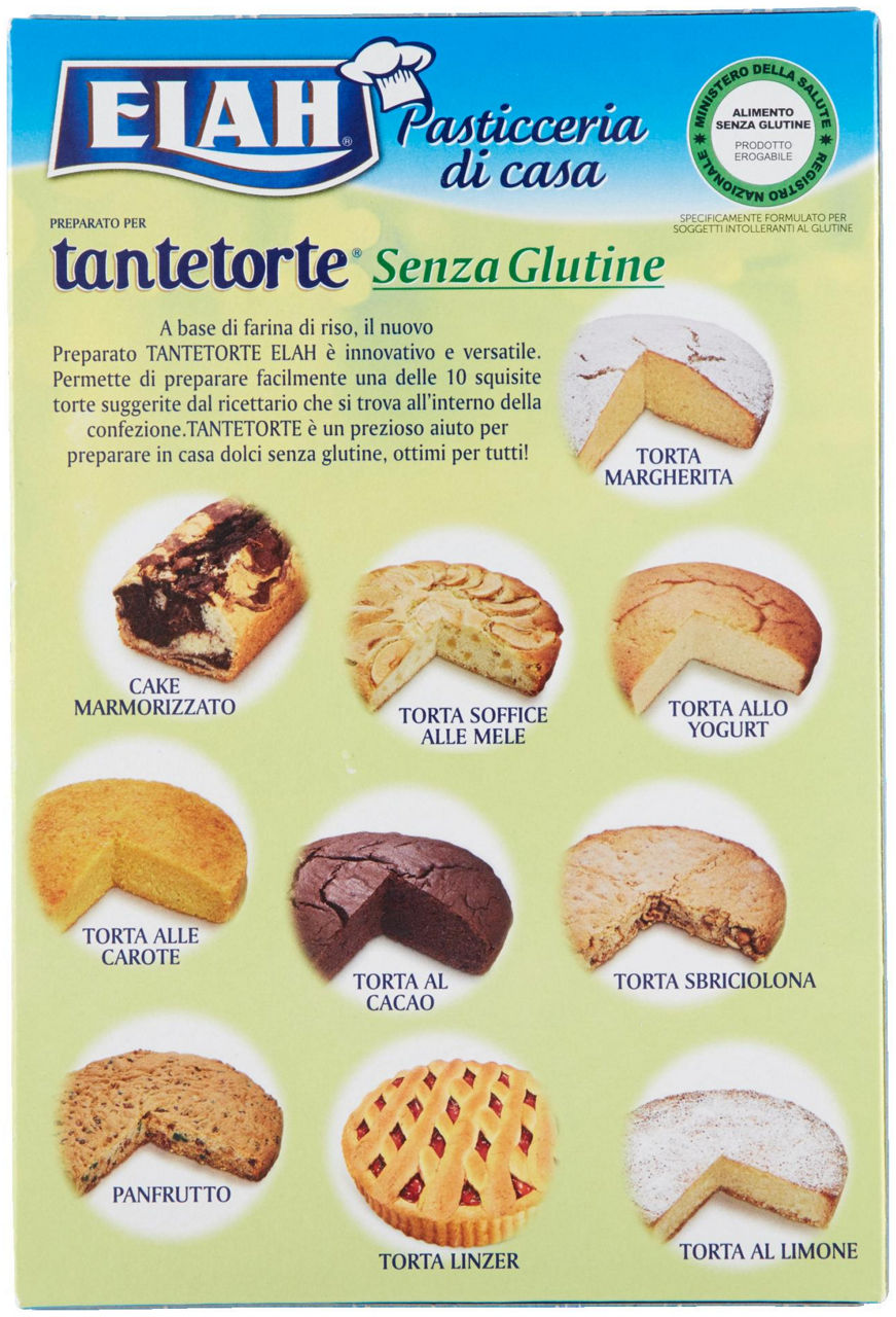 PREPARATO TANTE TORTE SENZA GLUTINE ELAH SCATOLA GR.390 - 2