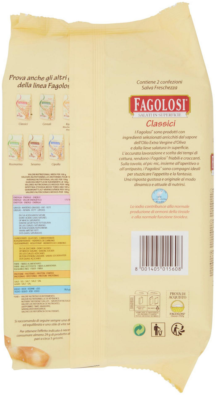 GRISSINI FAGOLOSI CLASSICI GRISSIN BON  BUSTA GR. 250 - 2