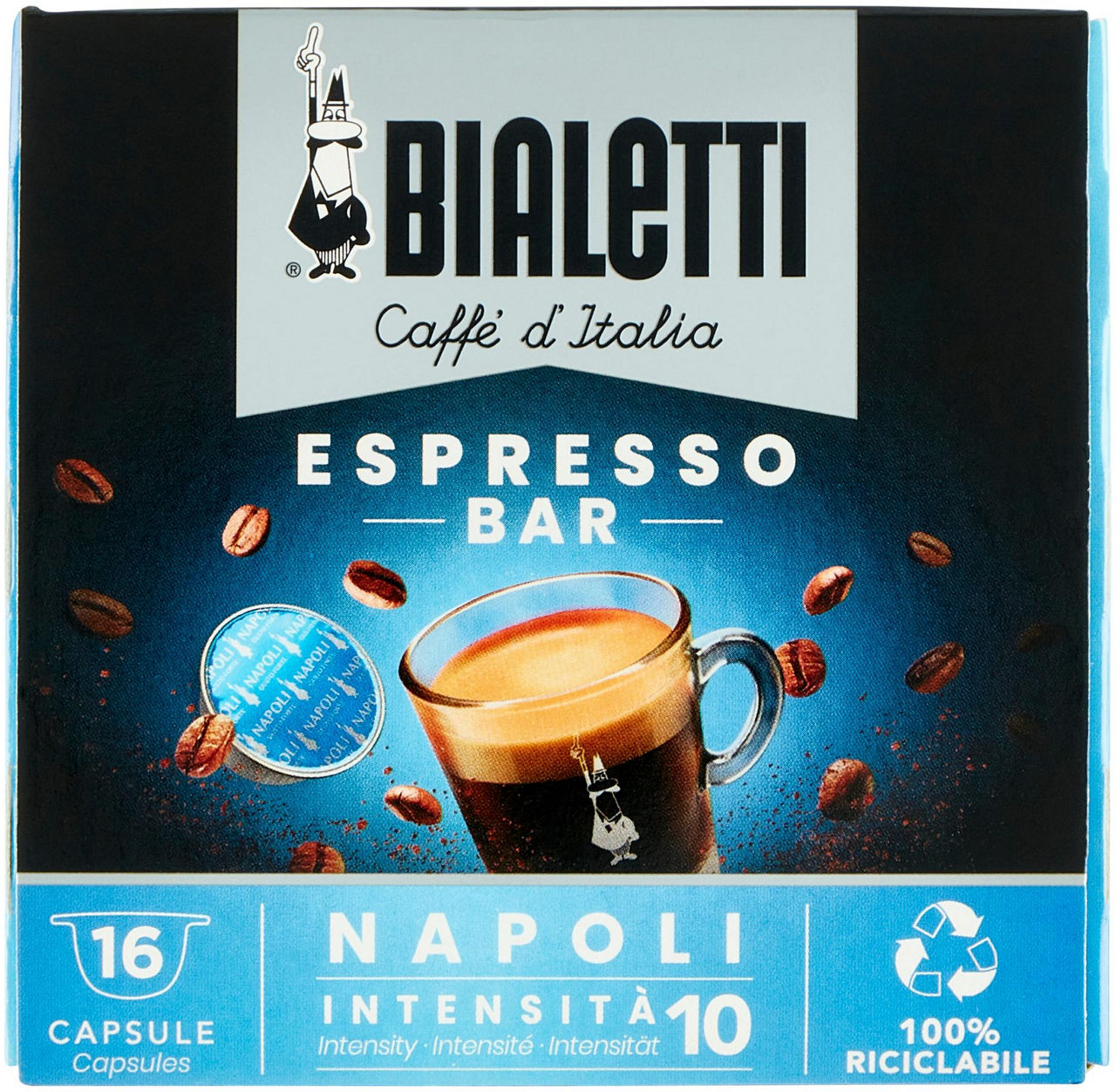 Caffe' 16 capsule bialetti napoli gusto intenso gr 112