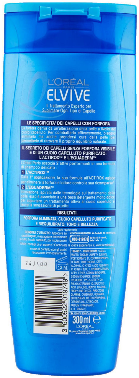 SHAMPOO ANTIFORFORA NORMALI L'OREAL ELVIVE FLACONE ML.300 - Immagine 21