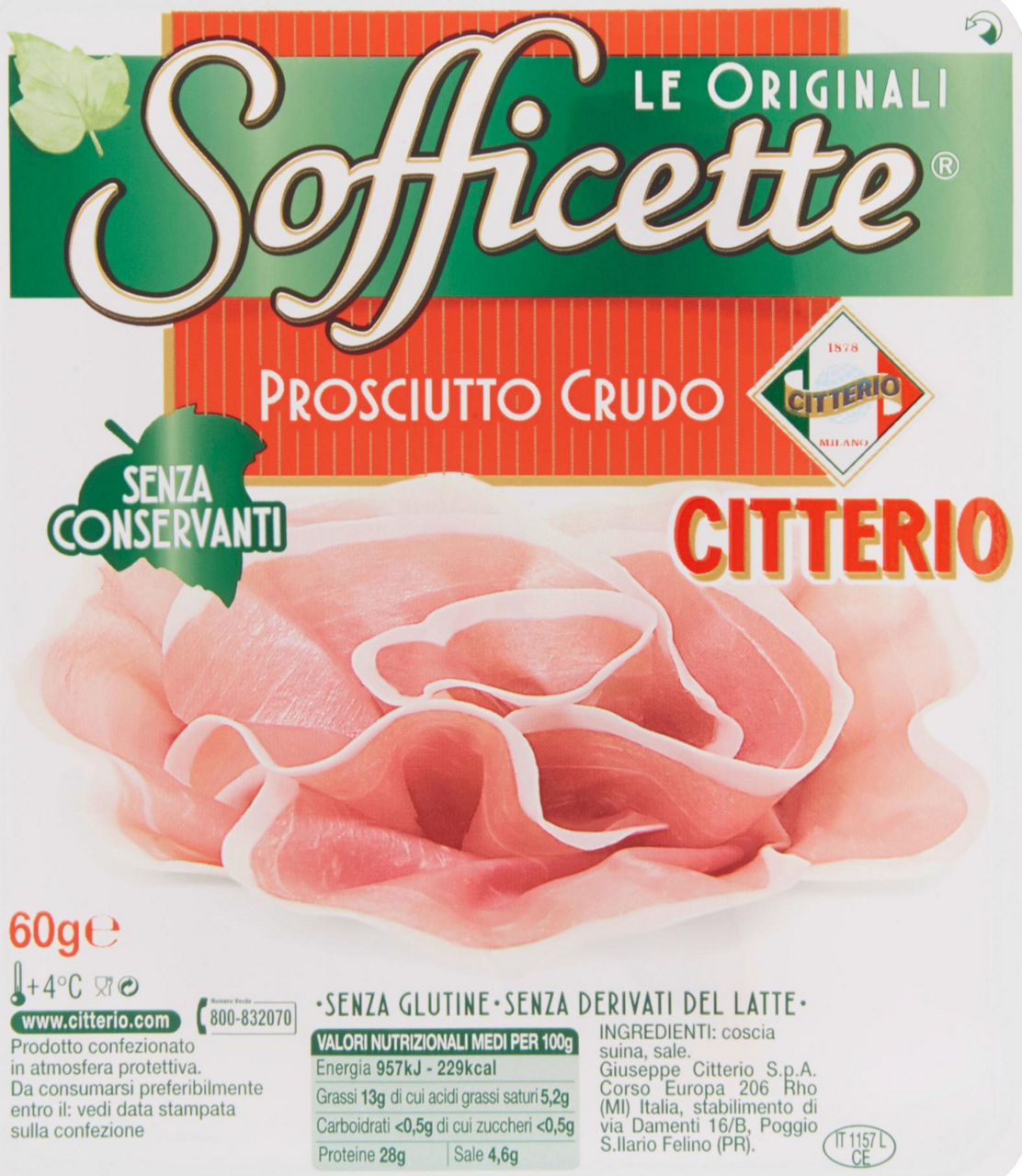 PROSCIUTTO CRUDO SOFFICETTE CITTERIO VASCHETTA GR 60 - 0