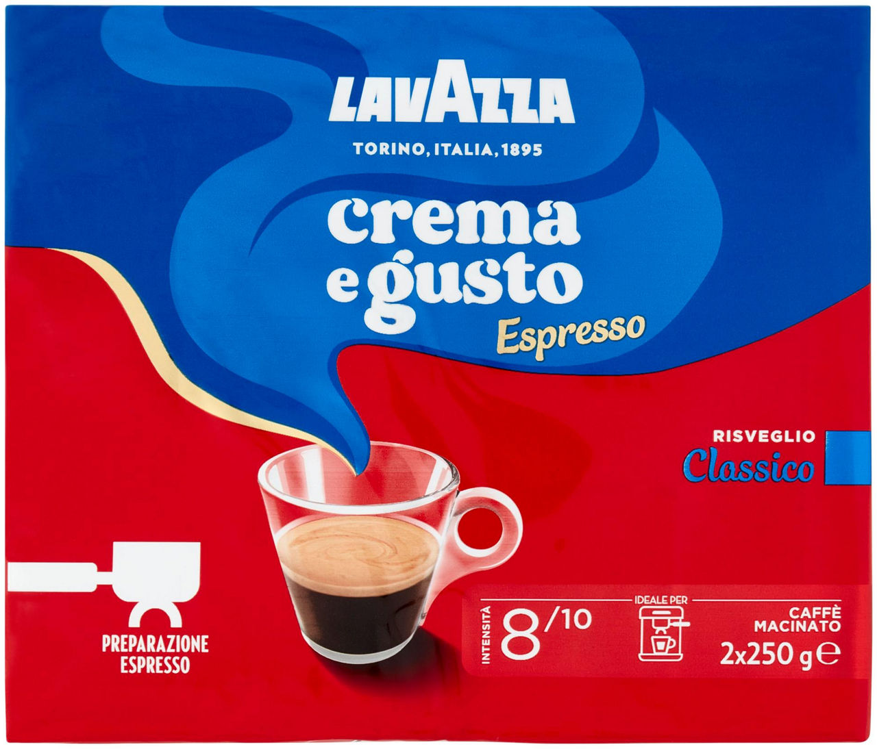 Caffe' lavazza espresso crema e gusto classico 2x g 250