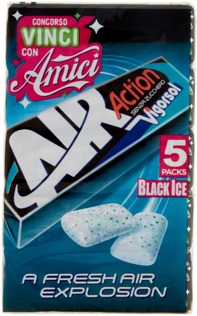 Chewing gum air action black ice 5 packs 66 g