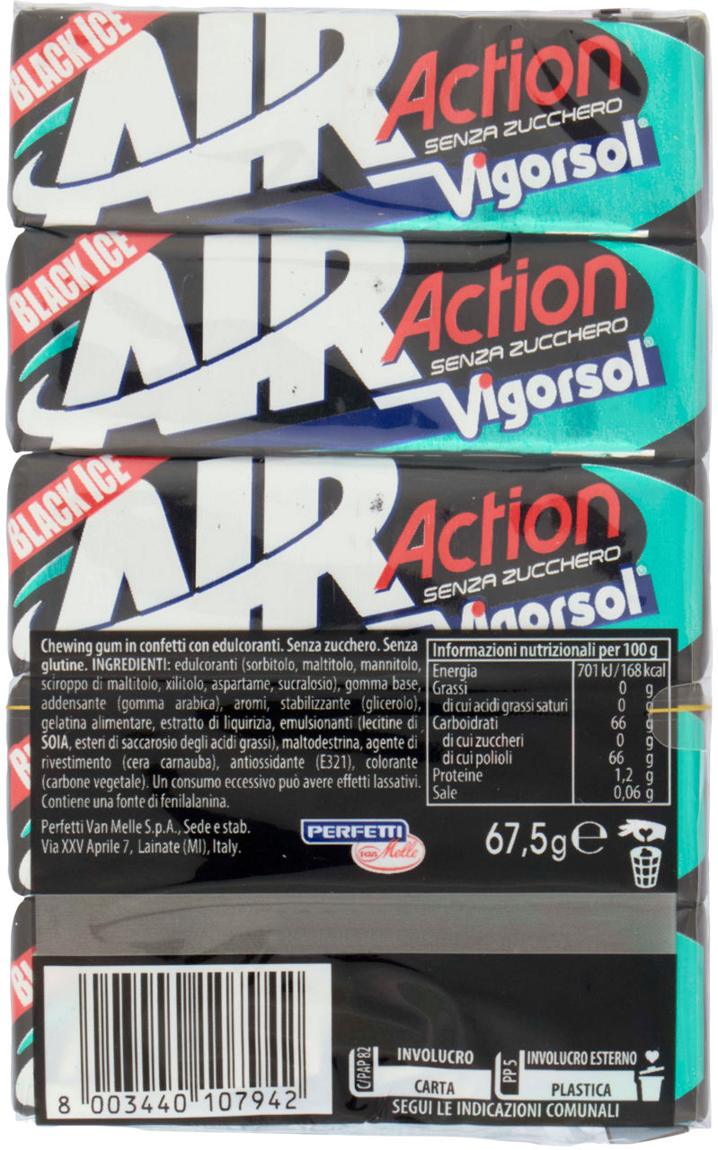 CHEWING GUM Air Action Black Ice 5 Packs 66 g - 2